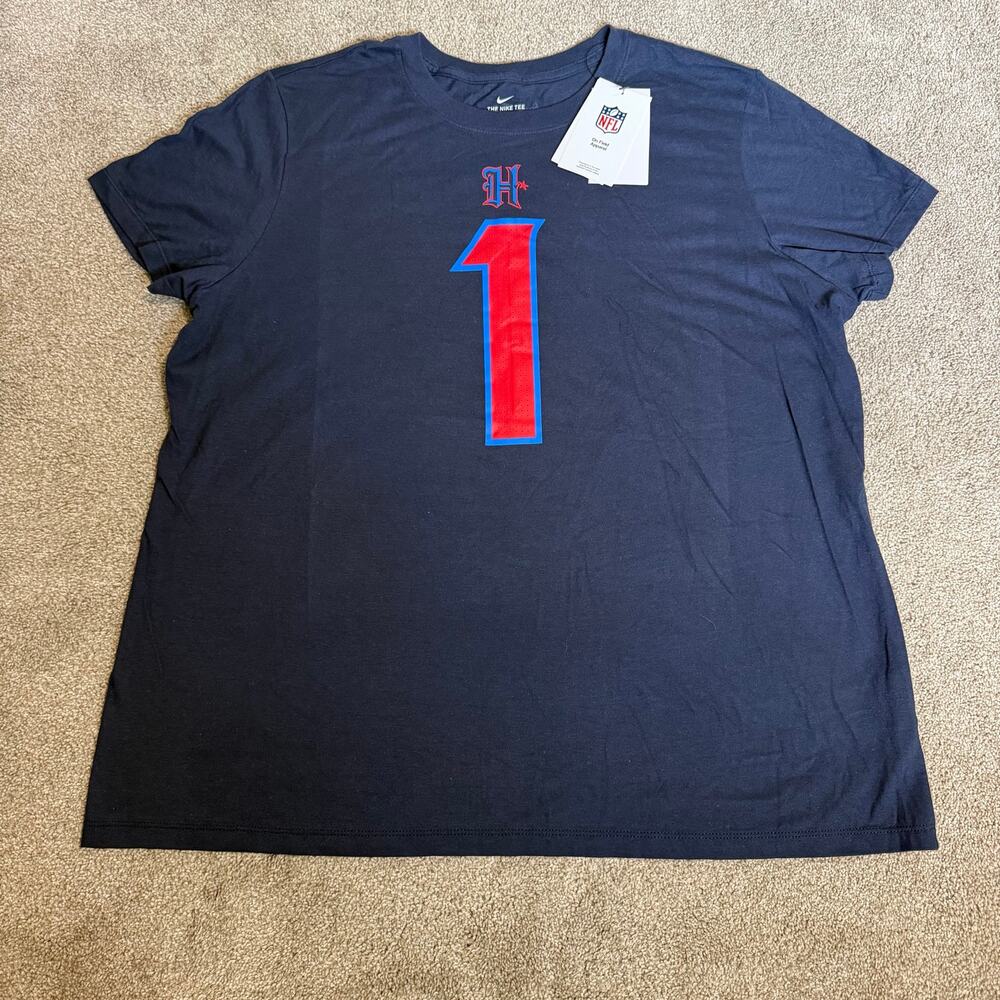 Nike Stefon Diggs #1 Houston Texans Women’s XXL T-Shirt NFL Navy NWT NEW